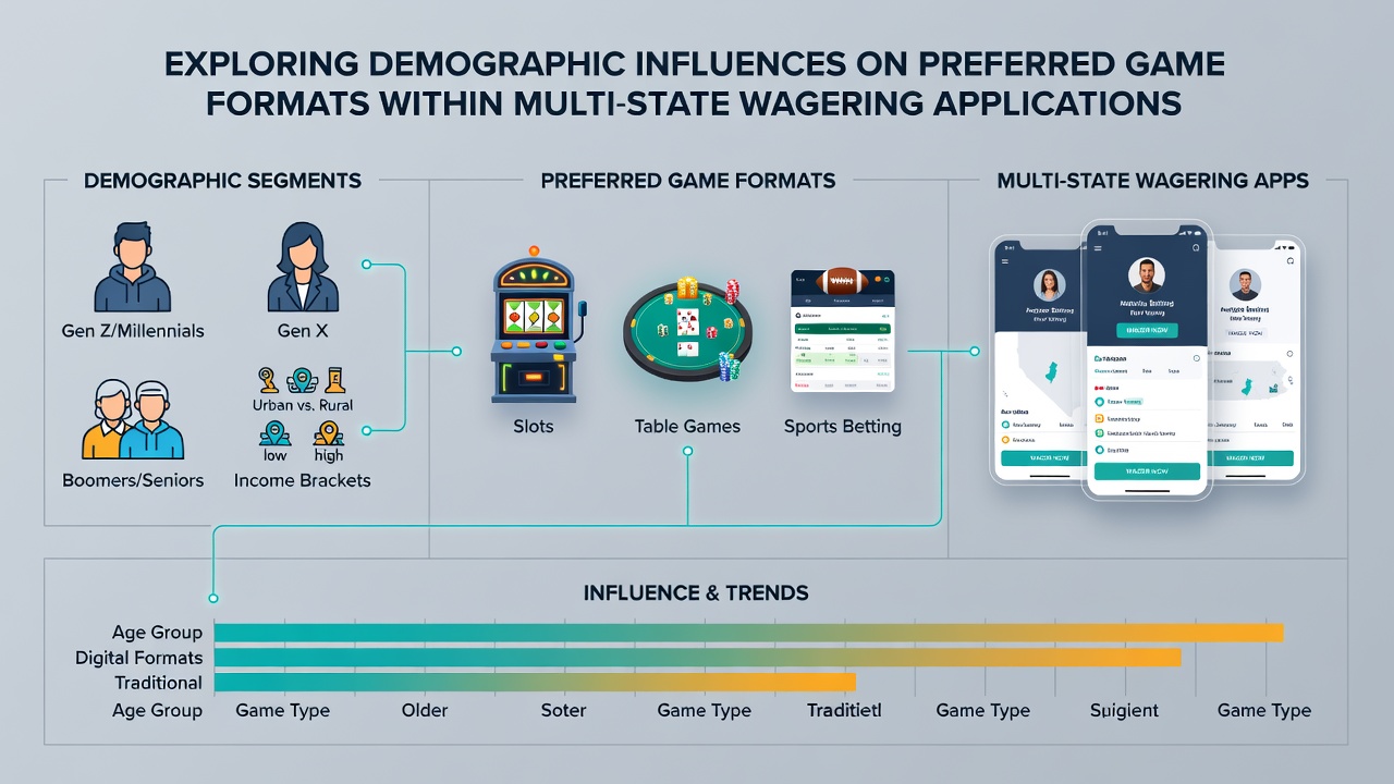 Income and regional demographic breakdowns for preferred wagering formats in cross-state mobile apps