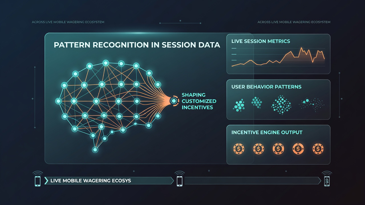 Analytics dashboard showing clustered user session patterns and automated incentive triggers in a live mobile betting environment